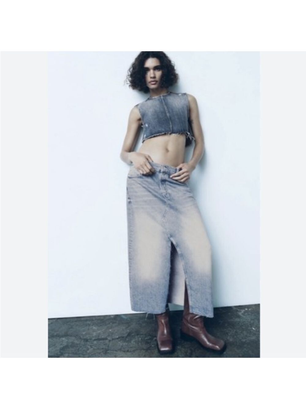 Zara Denim Maxi Skirt